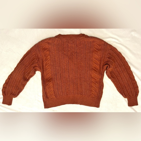 cupcakes & cashmere Burnt Orange Button Up Cotton Blend Cardigan Sz Small - Picture 12 of 15